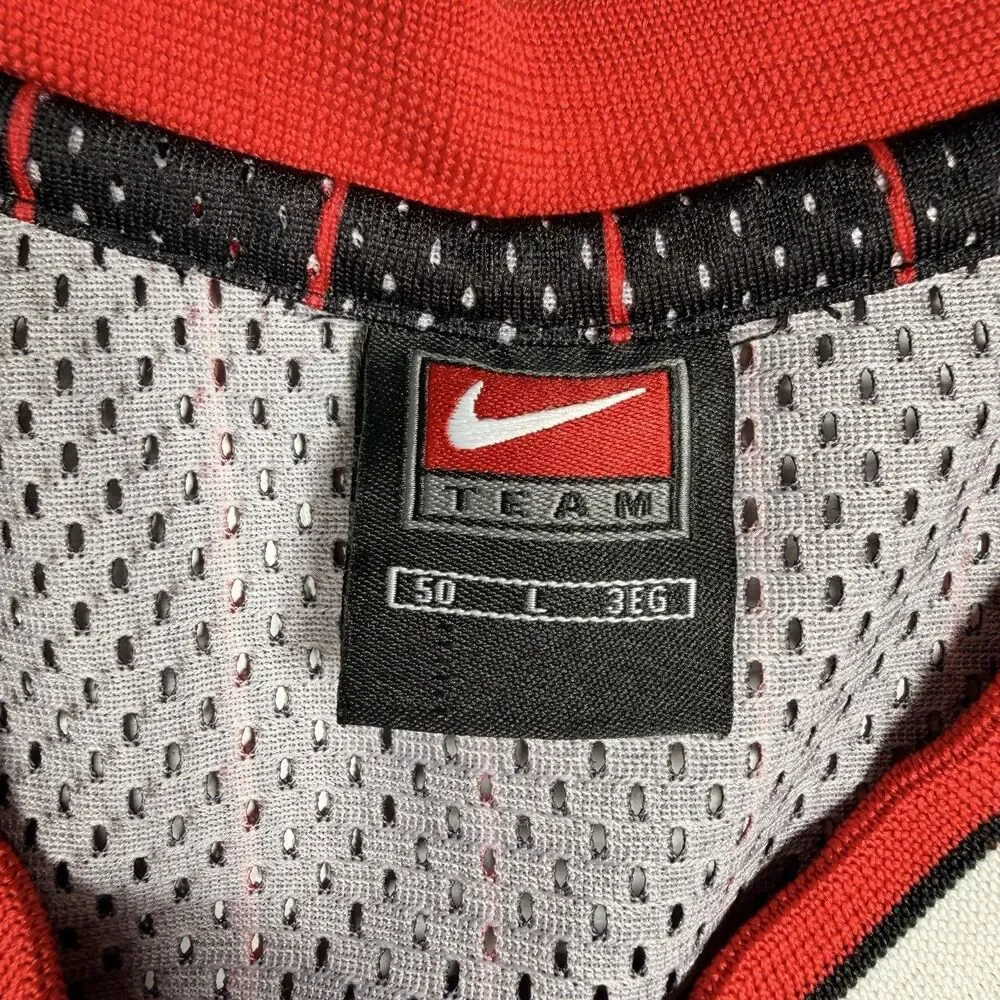 Nike Michael Jordan Bulls 23 Jersey Black Pinstripe Authentic 50 L Flight 8403